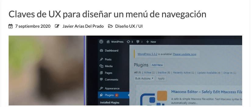 Enlace a post Claves de UX para diseñar un menú de navegación por Javier Arias Del Prado